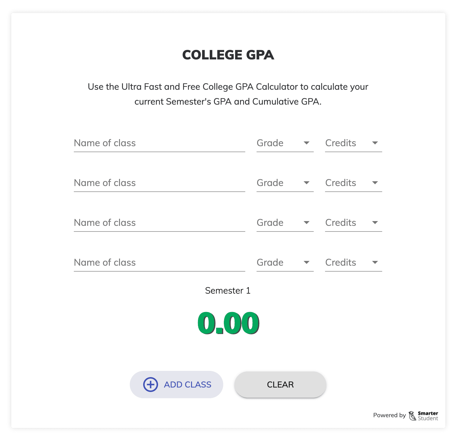 college gpa calculator